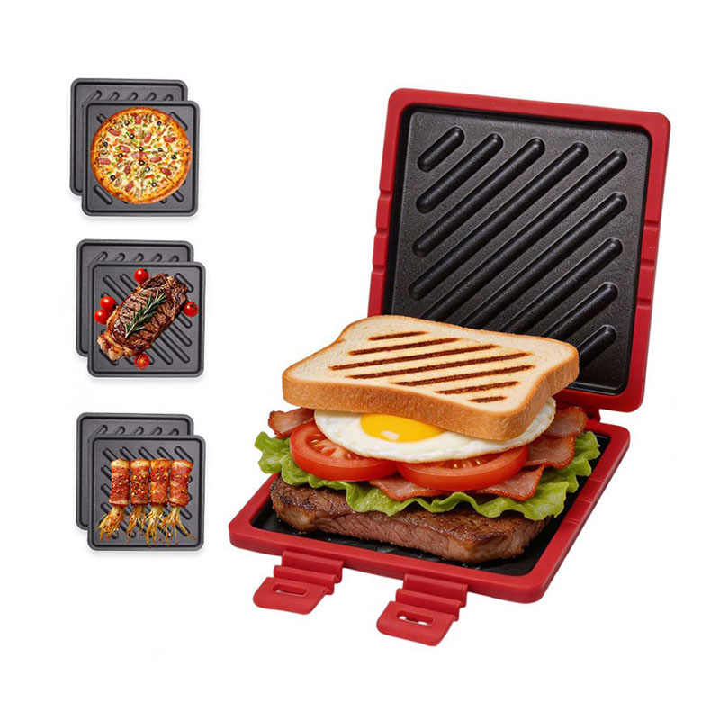 Bandeja para parrilla y tostadora para microondas 3 en 1